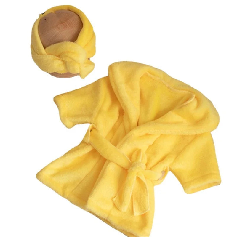 Baby Photo Props Bathrobe with Belt Bath Towel Set