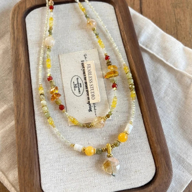New Chinesestyle Natural Stone Necklace Beads