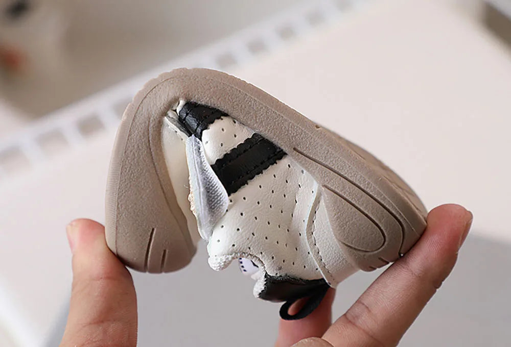 Kids PU Leather Sneakers – Soft-Soled First-Step Toddler Shoes