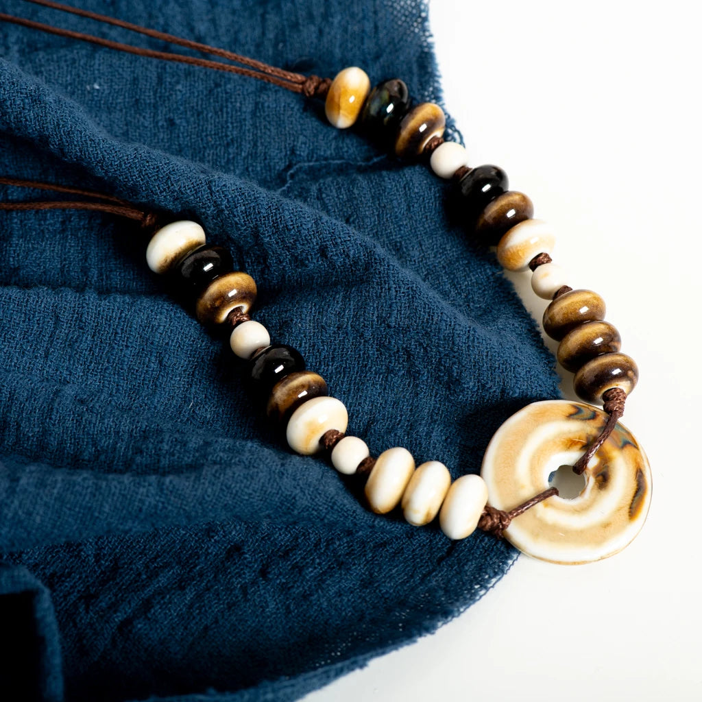 Handmade Ceramic Necklace for Men