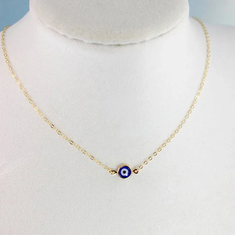 Simple Evil Eye Thin Pendant Women