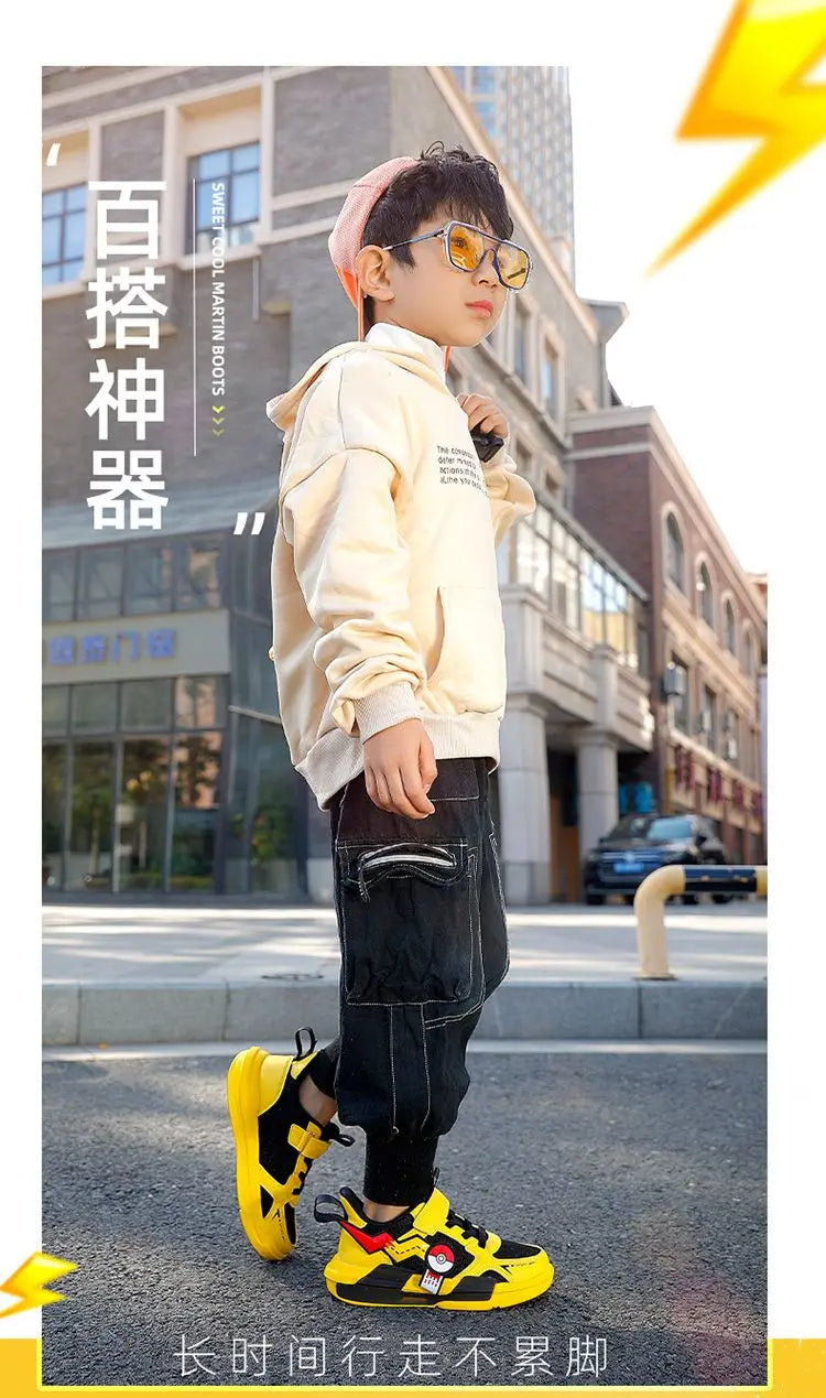 Kids Pokémon Pikachu Sneakers – Breathable Non-Slip Running Shoes