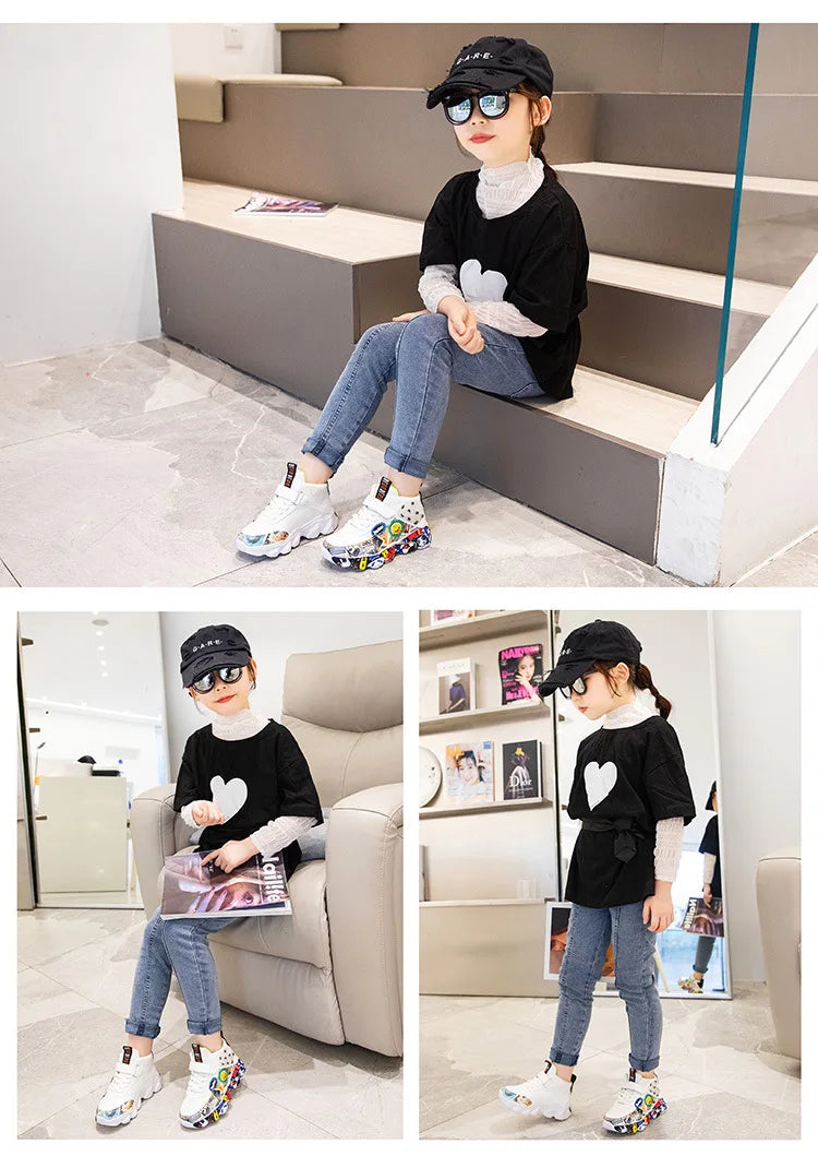 Kids Cartoon Sports Sneakers – Casual Basketball Shoes (26–36)