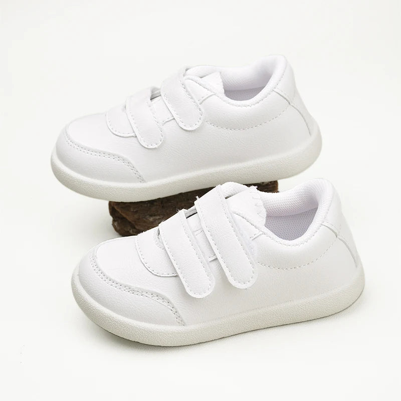 Unisex Toddlers’ White Sneakers – Lightweight Non-Slip First Walking Shoes