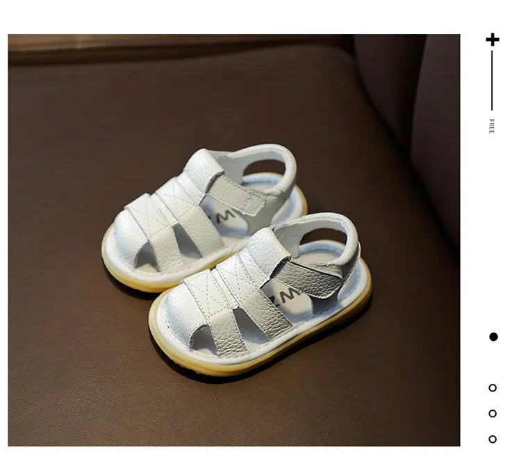 Baby Leather Sandals – Soft Anti-Collision Summer Shoes for Toddlers