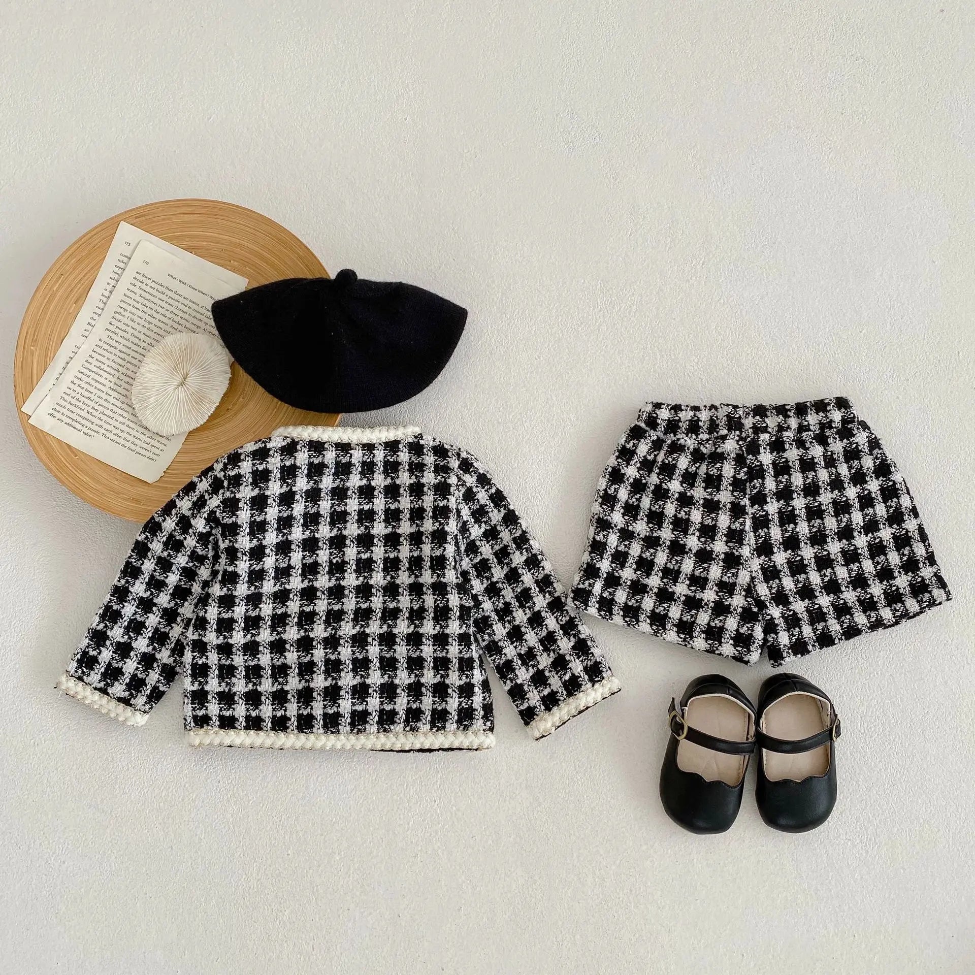 Cute Baby 2-Piece Set, Plaid Shirt & Shorts
