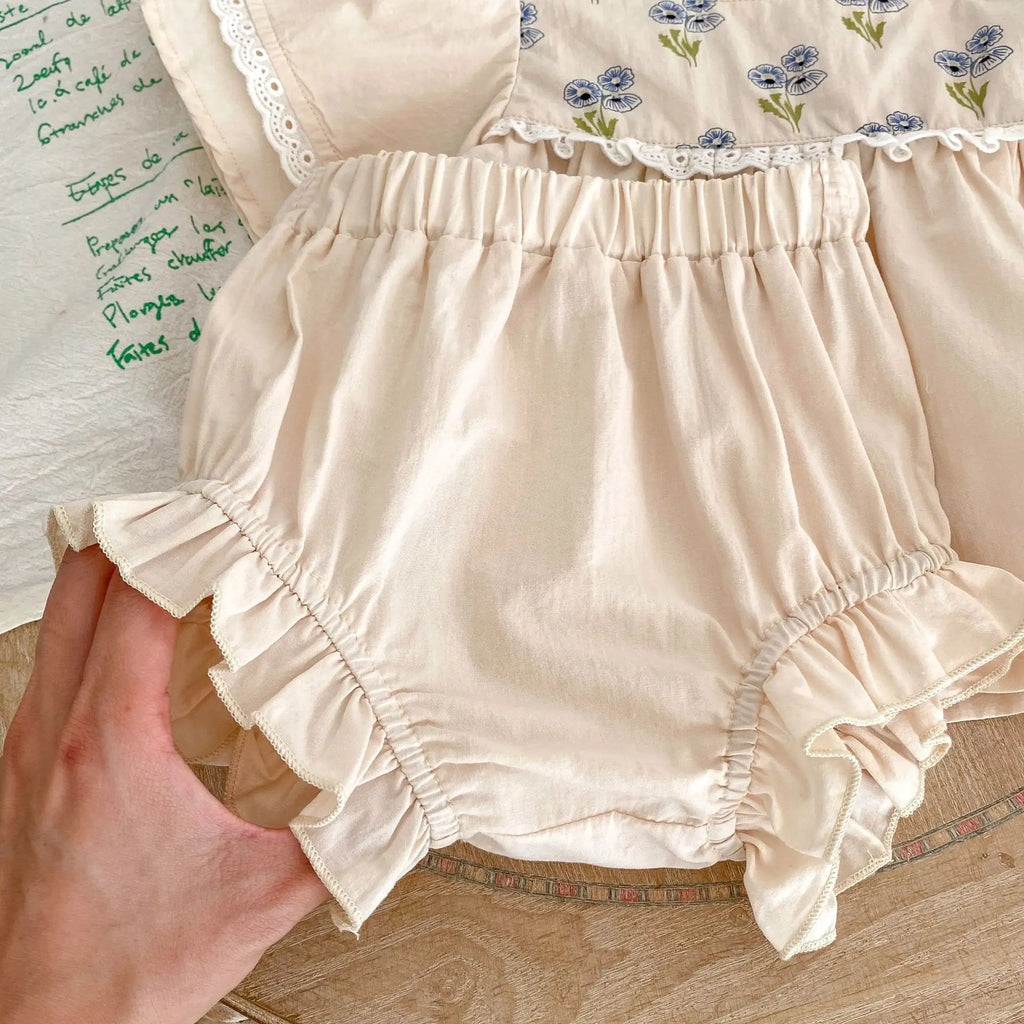 2PCS  Baby Girls Shorts Set  For 0-24 M