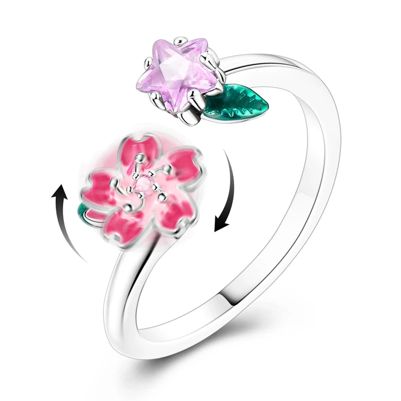 Clover Adjustable Ring 925 Sterling Silver Original Hummingbird Glow Firefly Free Size Open Rings For Women Wedding Jewelry Gift