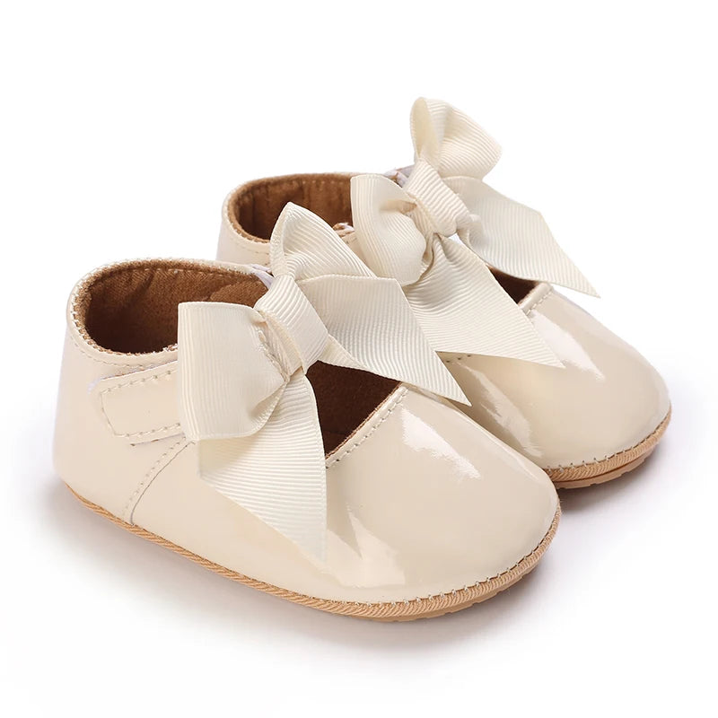 Baby Girl Bow Flats – Soft Sole Non-Slip First-Step Sandals