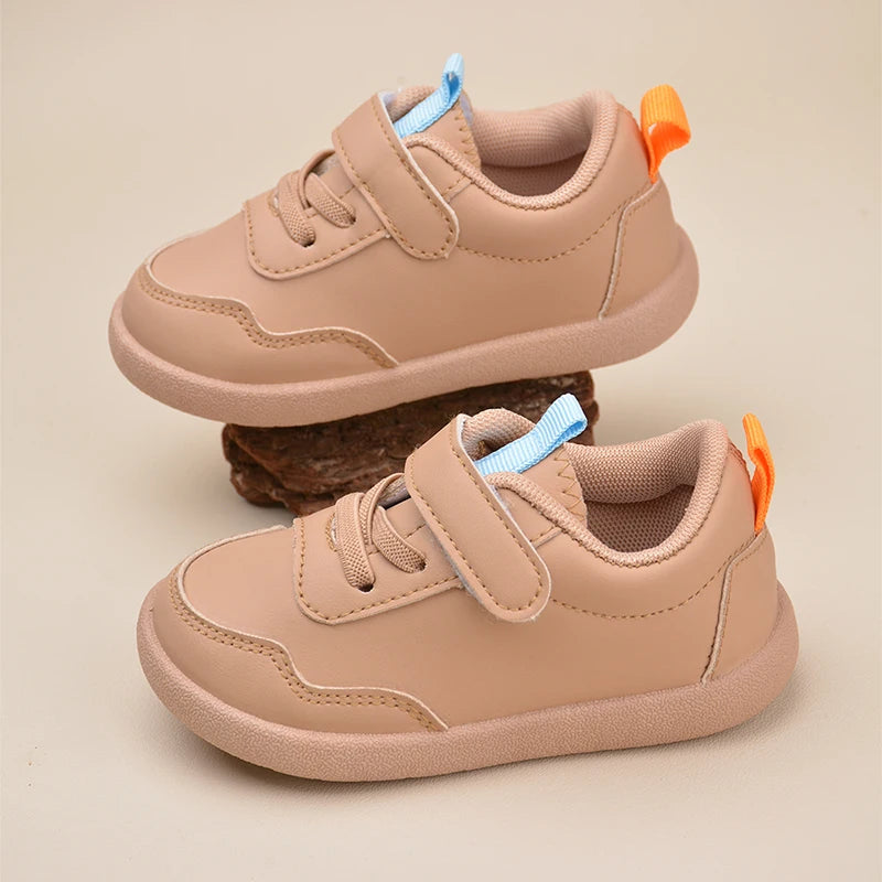 Unisex Toddlers’ White Sneakers – Lightweight Non-Slip First Walking Shoes