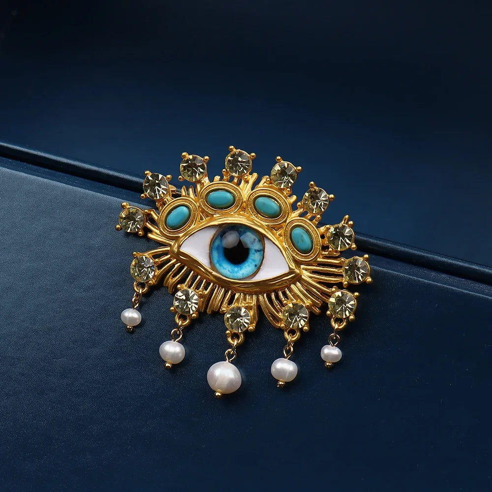 Deluxe Exaggerated Eye Brooch Baroque