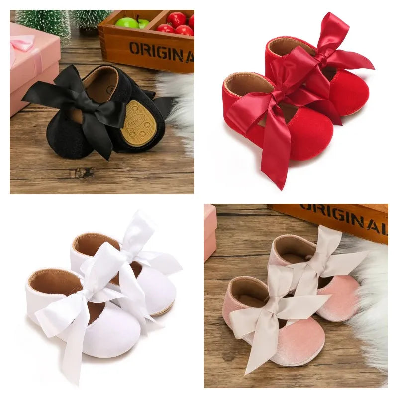 Baby Girls’ First-Step Shoes – Non-Slip Soft Sole Princess Sneakers