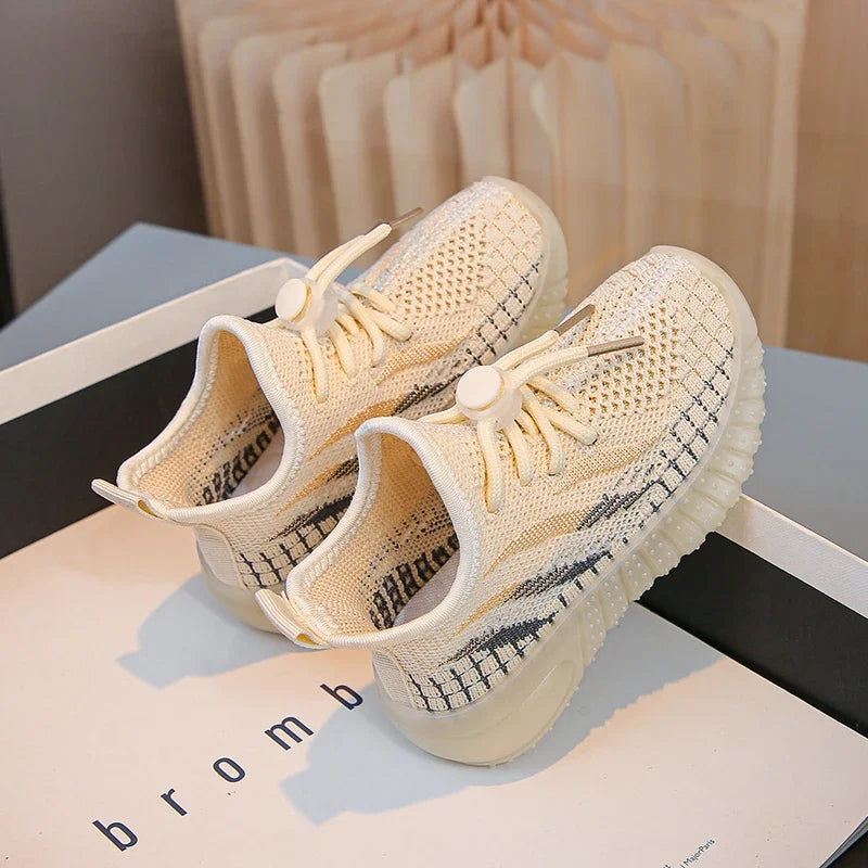 Kids Lightweight Woven Sneakers – Non-Slip Outdoor Mesh Shoes