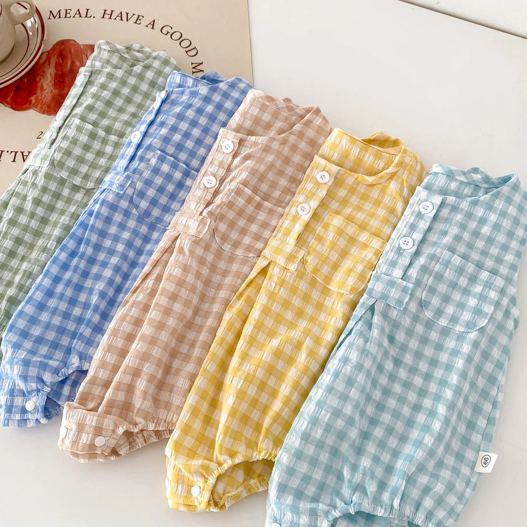 Baby Plaid Sleeveless Jumpsuit (0-24M)