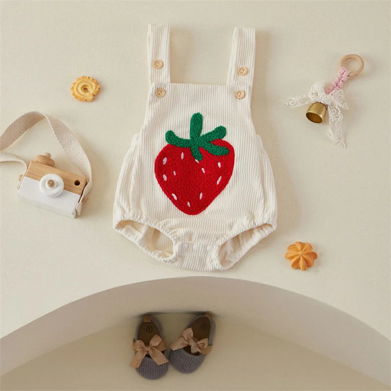 0–18M Baby Girl Summer Jumpsuit, Cute Embroidered Romper