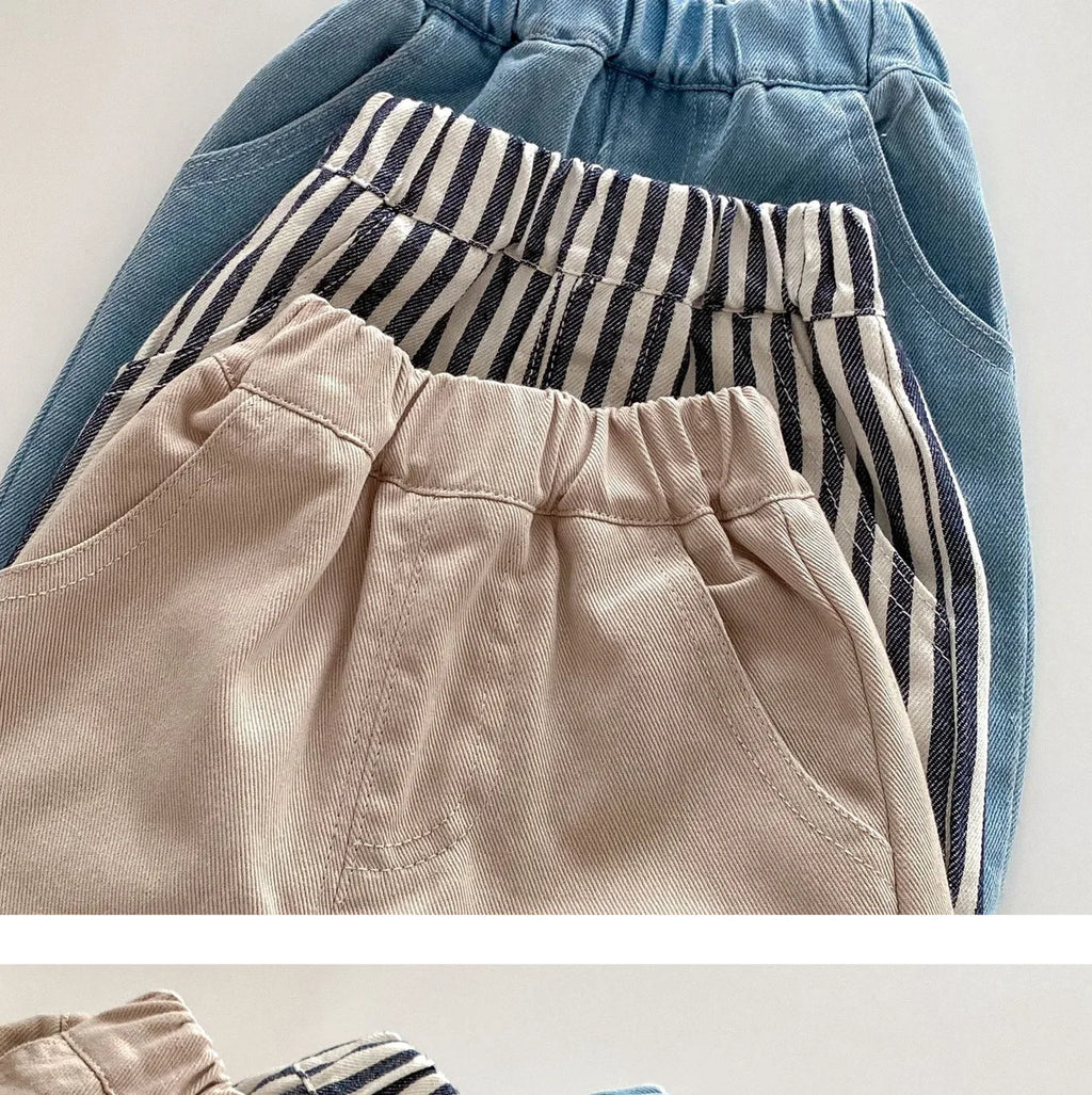 Kids Spring Striped Denim Pants (0–5Y)
