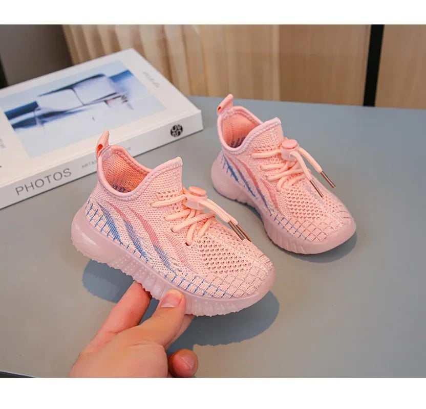 Kids Lightweight Woven Sneakers – Non-Slip Outdoor Mesh Shoes