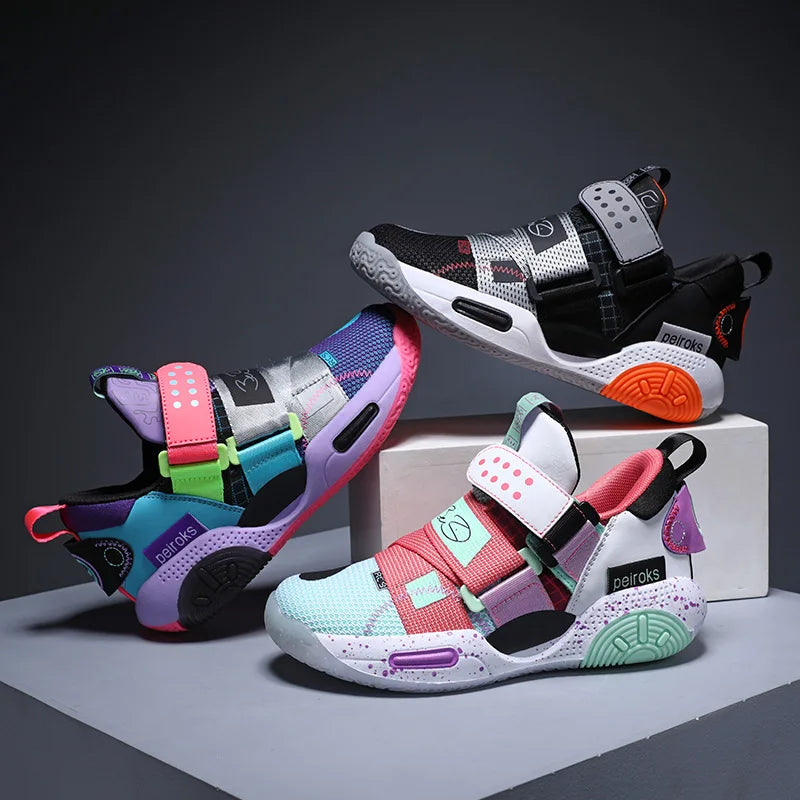 Kids’ Basketball Sneakers – Lightweight, Non-Slip Sports Shoes