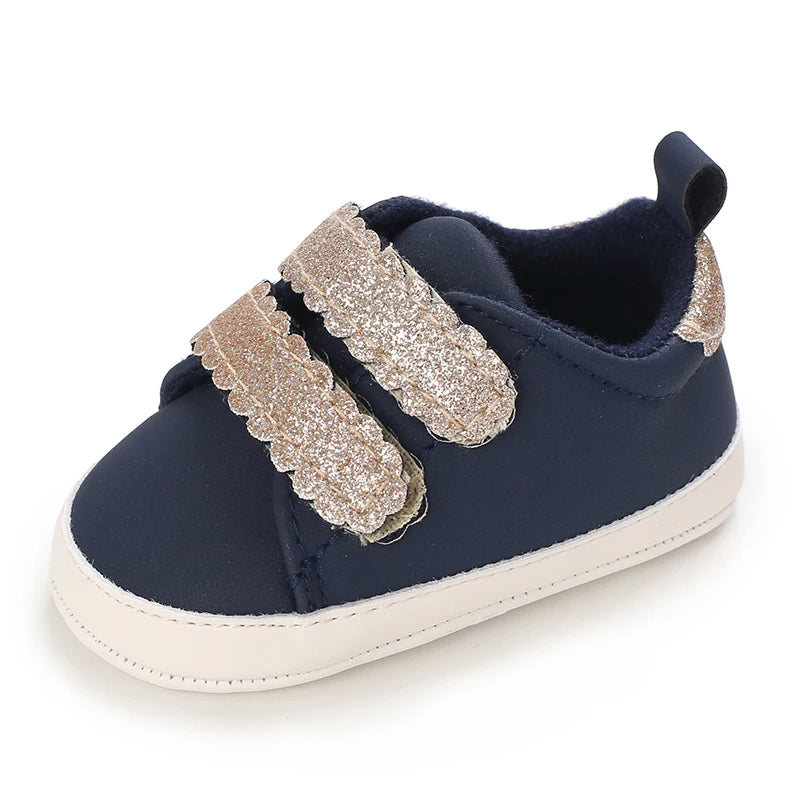 Infant Spring Sneakers – White Soft-Sole Non-Slip Prewalker Shoes