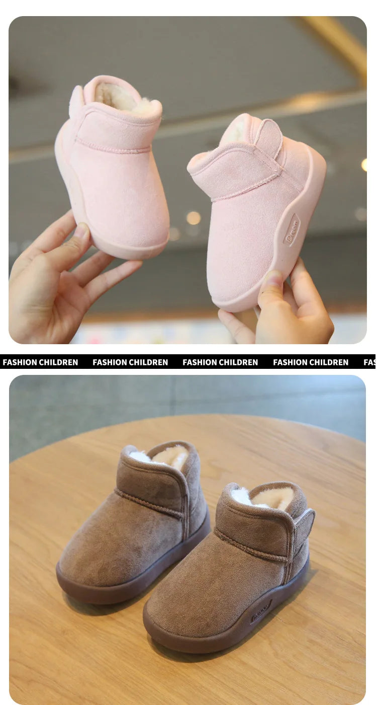 Kids 2025 Winter Snow Boots – Plush Warm Toddler Shoes (Size 15–24)