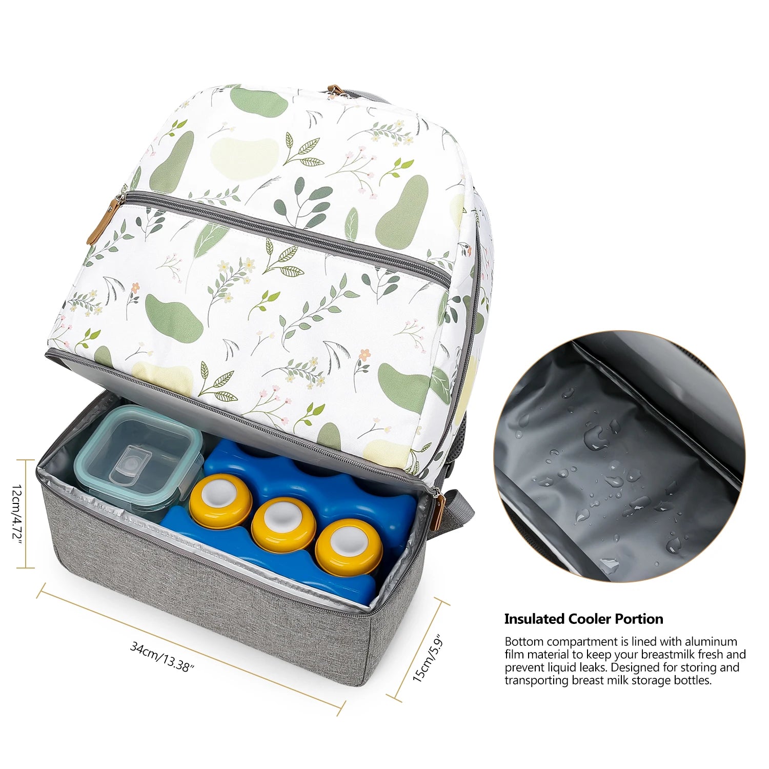 Medium Size Breast Pump Bag – Double Layer Cooler Bag for Outdoor & Working Moms