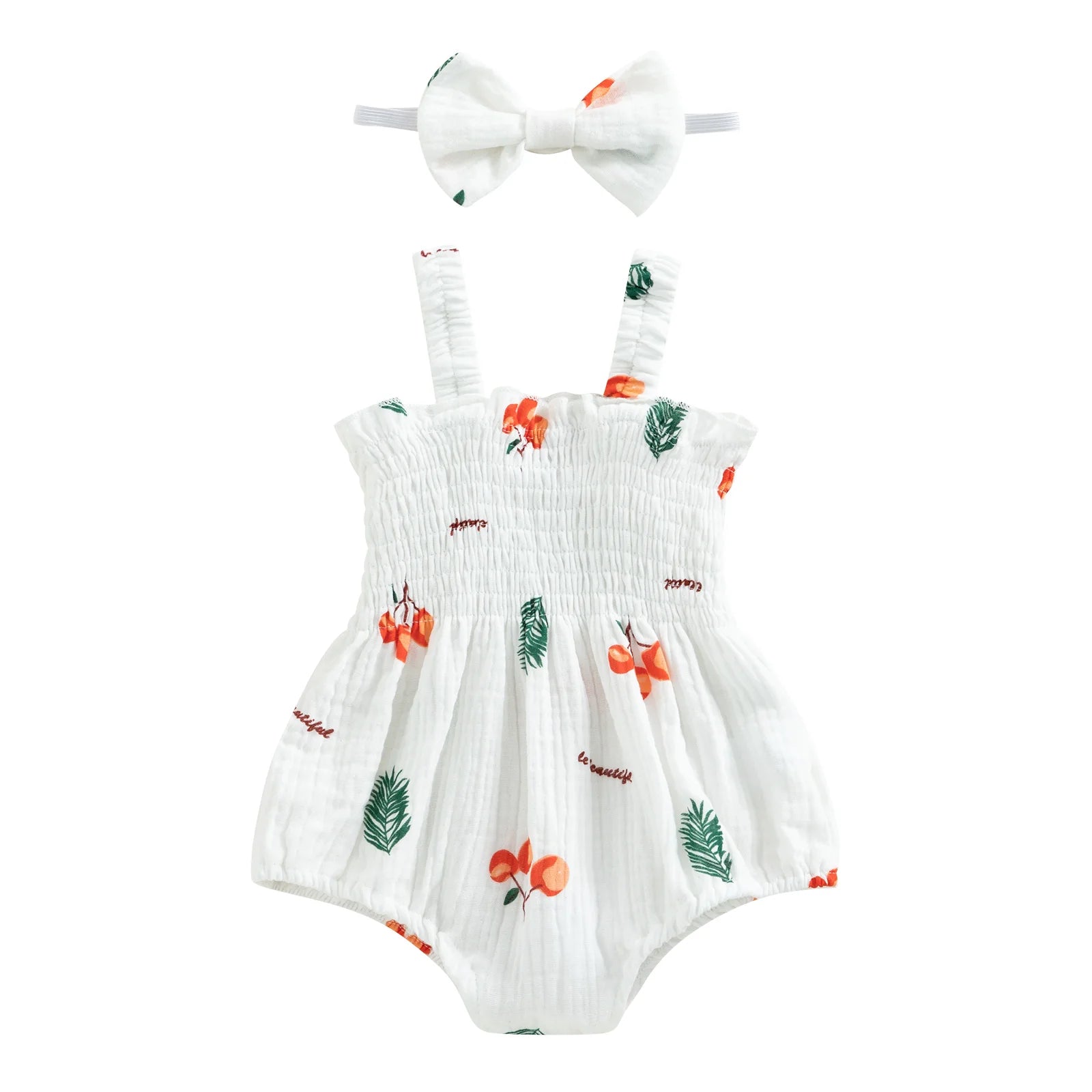 Baby Girl Sleeveless Romper & Headband (0–12M)