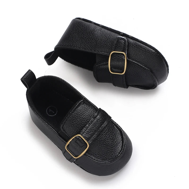 Baby Christening Shoes (0–18M) – PU Leather Moccasins for Boys & Girls