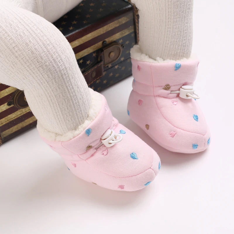 Baby Winter Snow Boots – Soft Sole Cotton First-Step Toddler Shoes