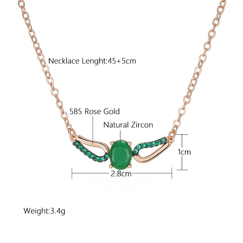 SYOUJYO Dark Green Natural Zircon Pendant