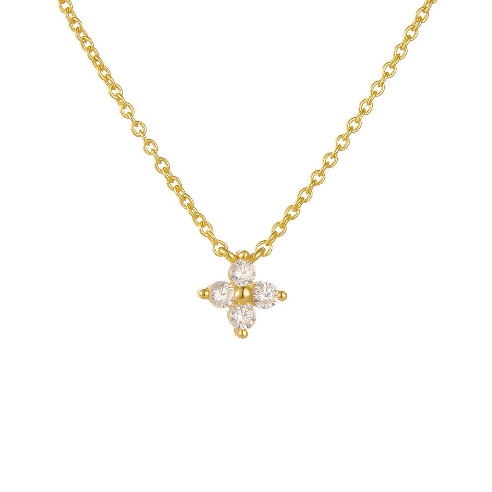Tiny Flower Zircon Necklace
