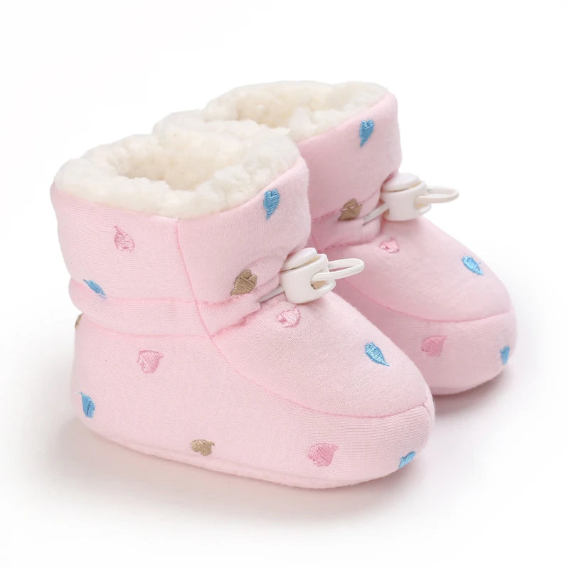 Baby Winter Snow Boots – Soft Sole Cotton First-Step Toddler Shoes
