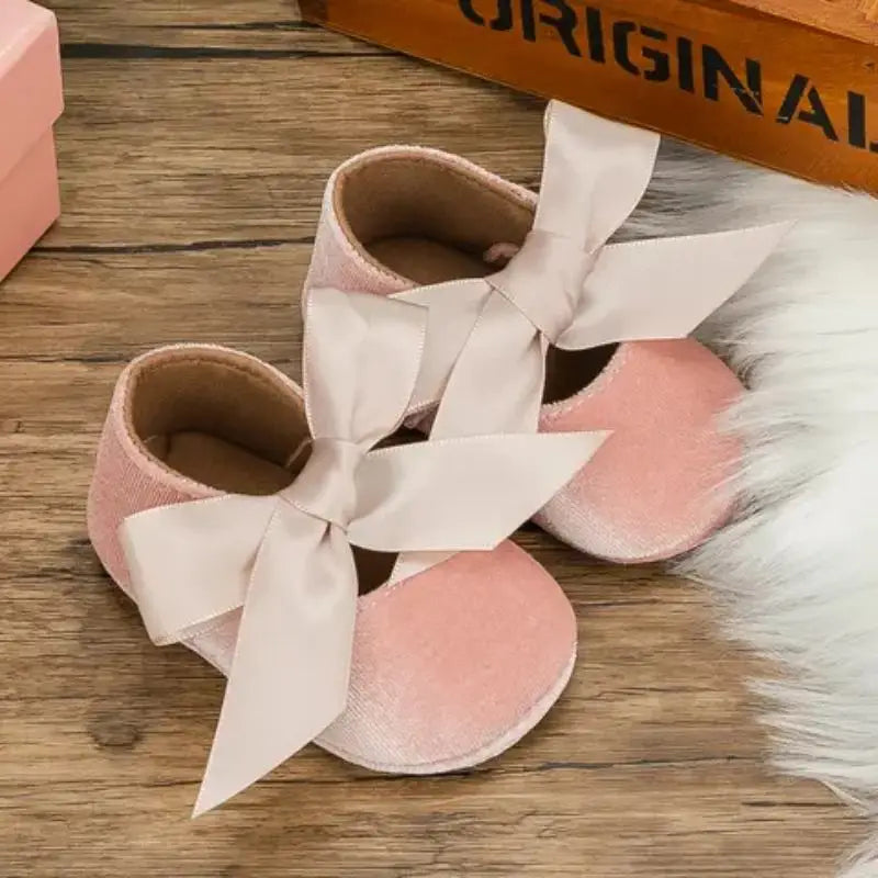 Baby Girls’ First-Step Shoes – Non-Slip Soft Sole Princess Sneakers