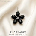 Pendant Crystal Flower Black Brand Fashion
