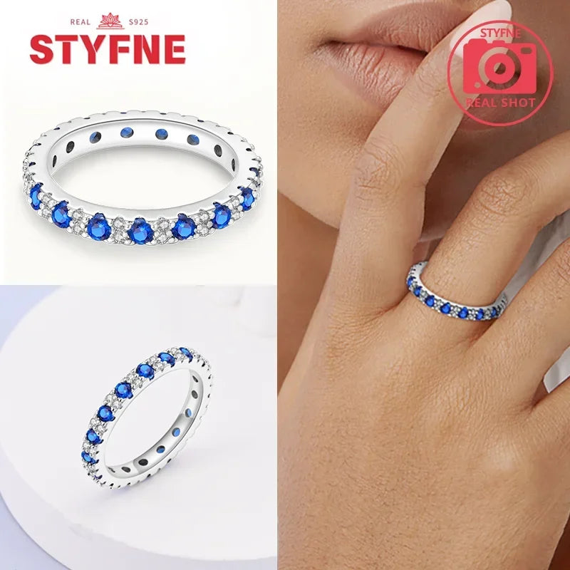 925 Sterling Silver Blue Evil Eyes Ring Original Design Zircon Finger Lucky Sign Rings for Women High Quality Fine Jewelry Gift