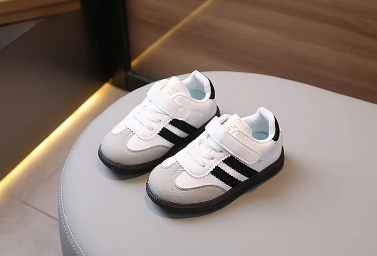 Kids’ PU Leather Sneakers – Soft-Soled Sport Shoes