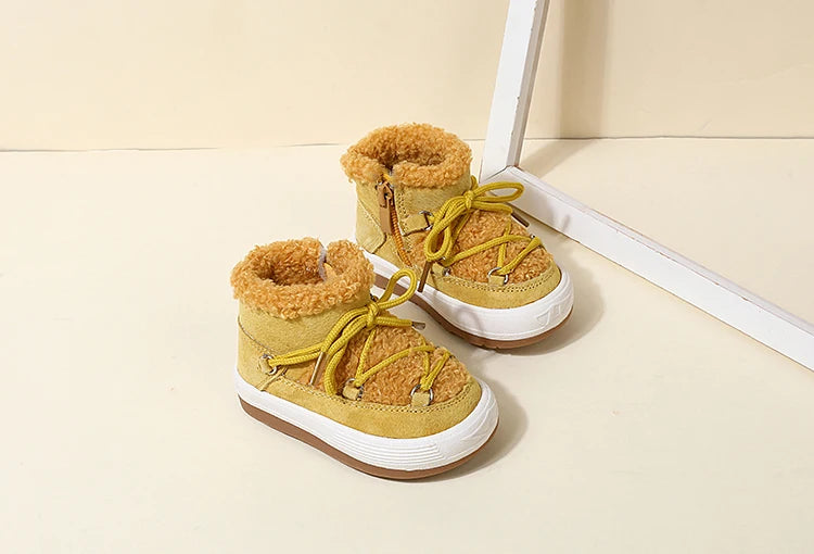 Baby Boots – Warm Plush Rubber Sole Sneakers for Toddlers