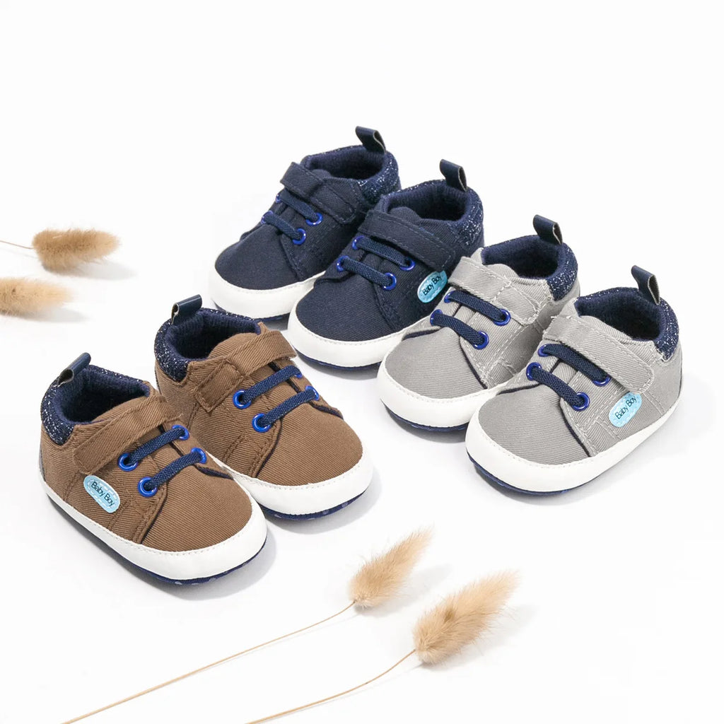Baby Walking Shoes (0–1Y) – Soft Sole Canvas Casual Shoes