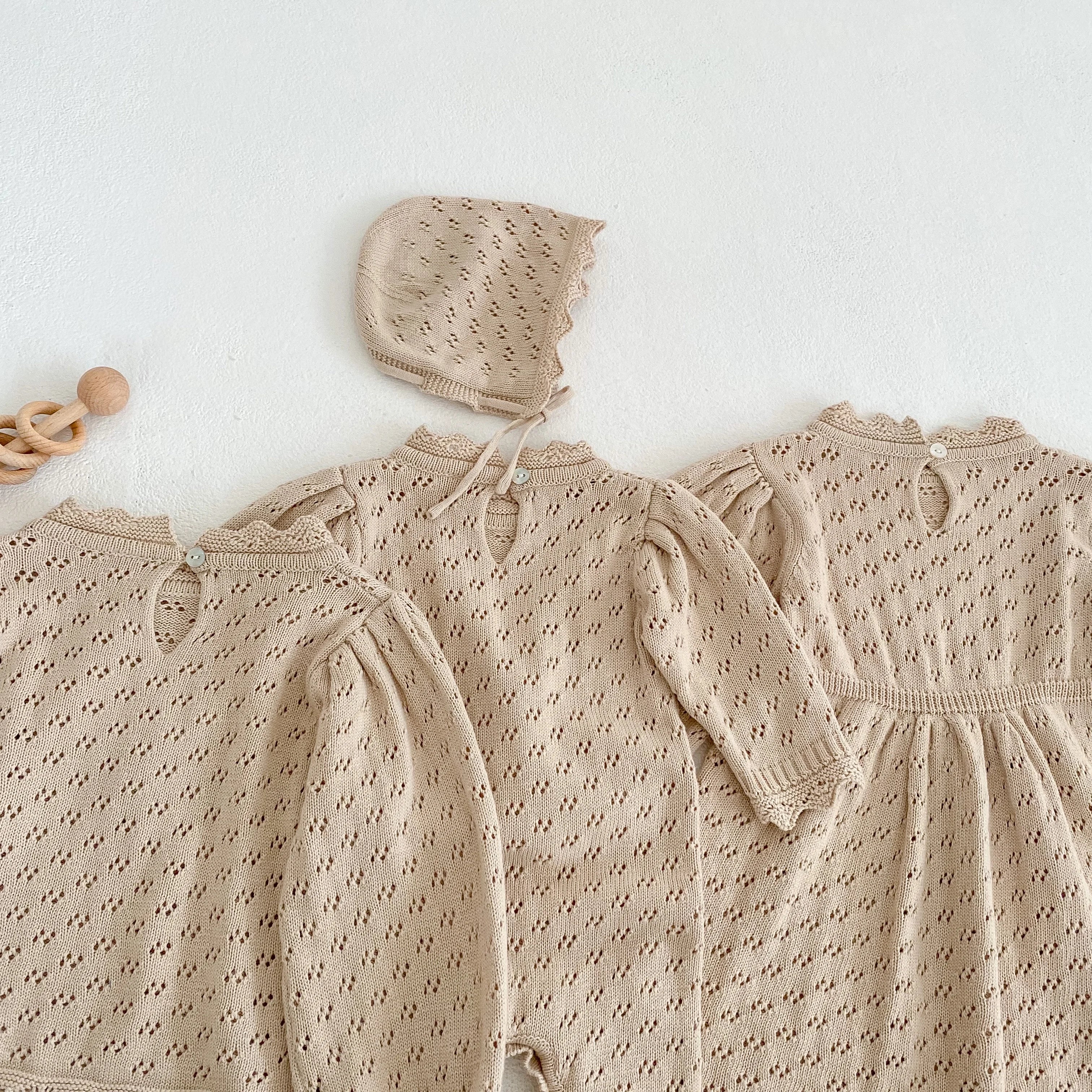 Baby Girl Knit Romper & Dress Top (0–12M)