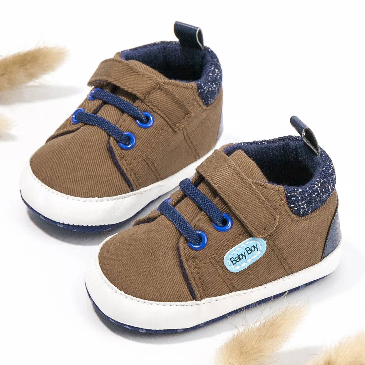 Baby Walking Shoes (0–1Y) – Soft Sole Canvas Casual Shoes