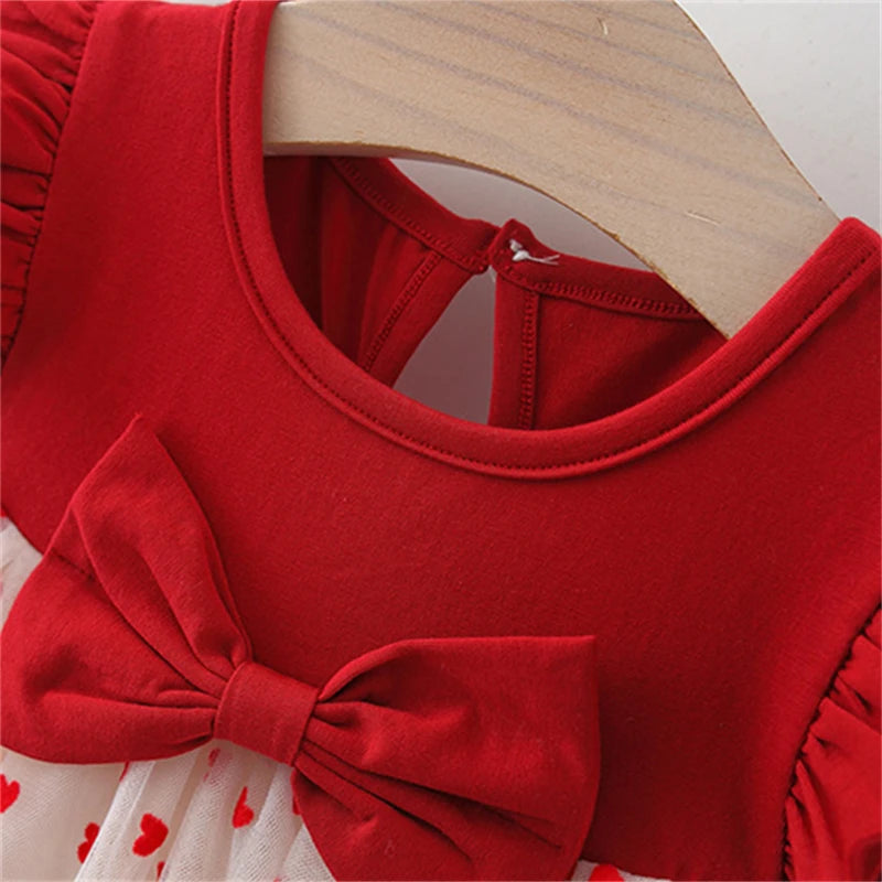 Baby Girl Red Heart Tutu Dress