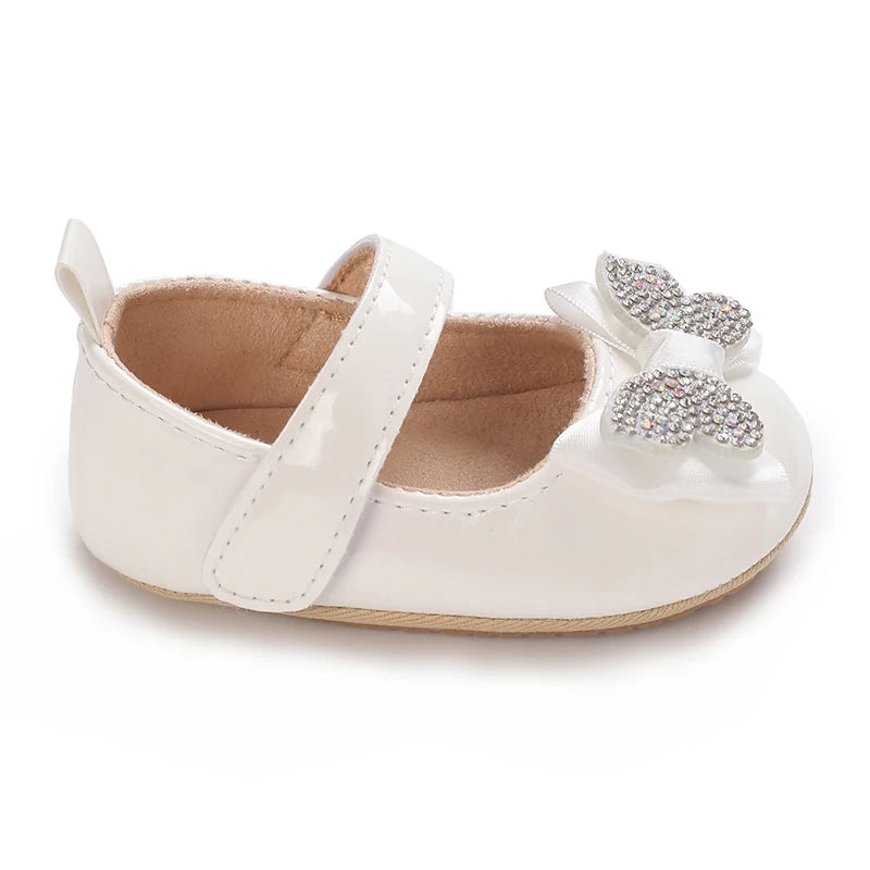 Infant & Toddler Mary Jane Shoes – Bow Faux Leather Flats with Easy Fasten