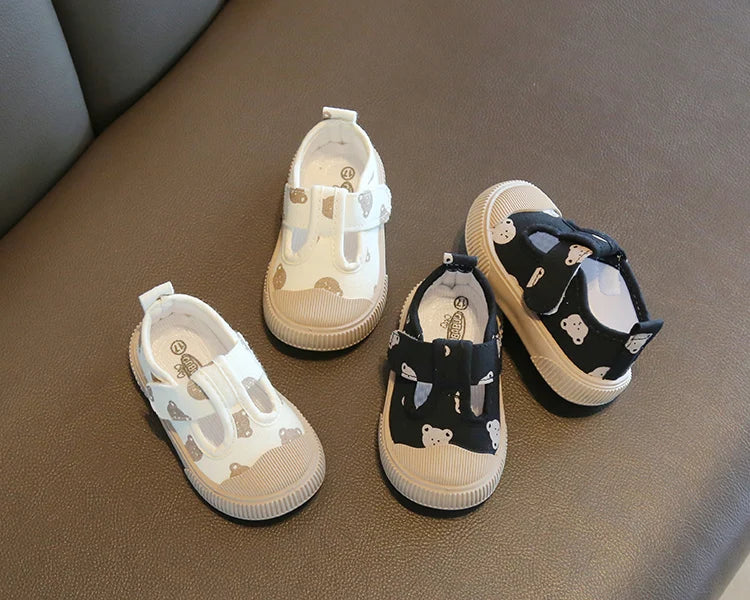 Kids Cartoon Canvas Shoes – Soft Sole Casual Walking Sneakers