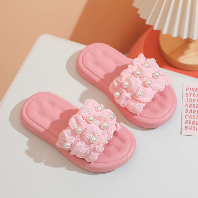 Girls’ Summer Princess Slippers – Soft Non-Slip Bow Beach Shoes