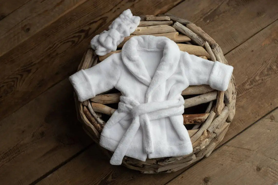Baby Photo Props Bathrobe with Belt Bath Towel Set