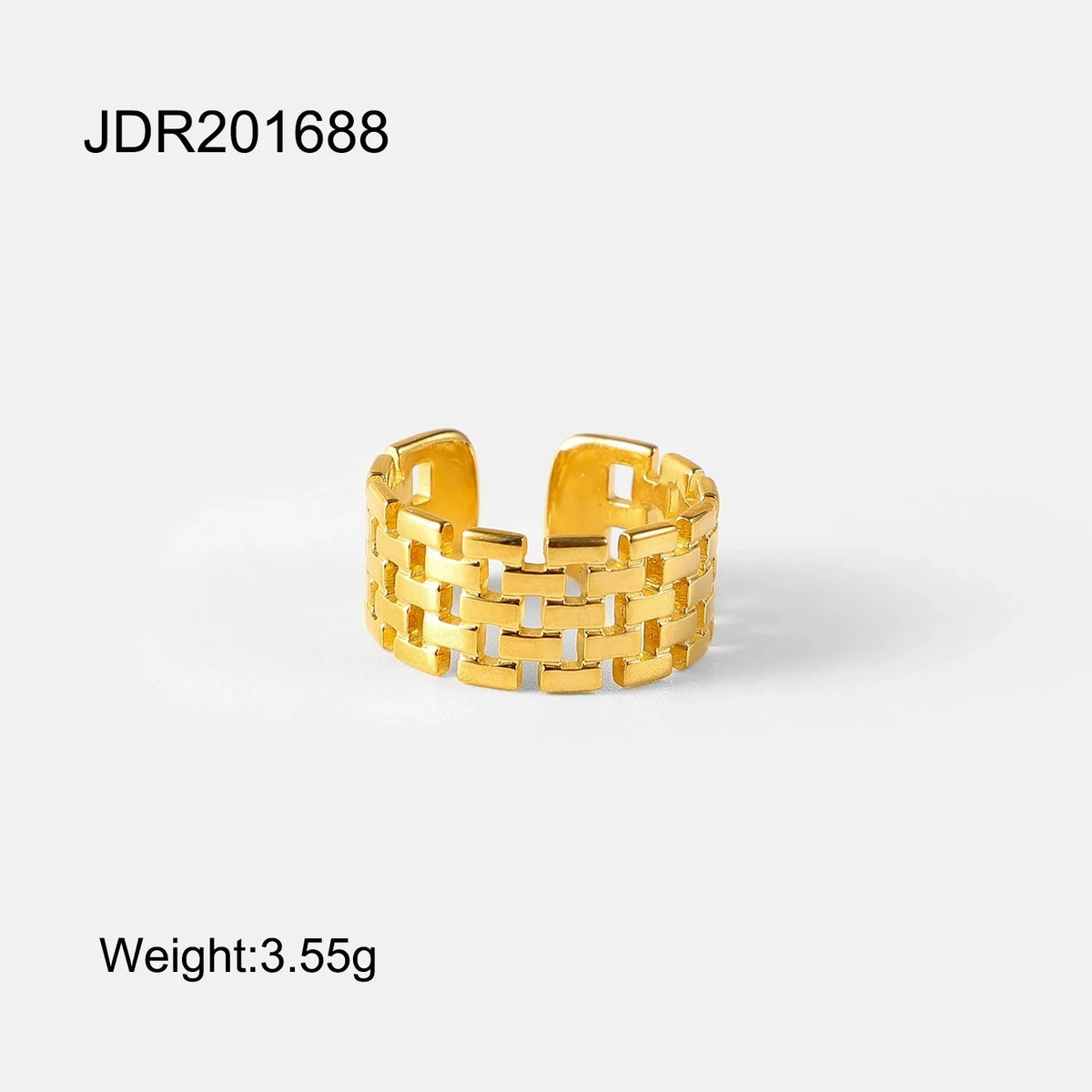 Gold Stainless Steel Hollow Ring