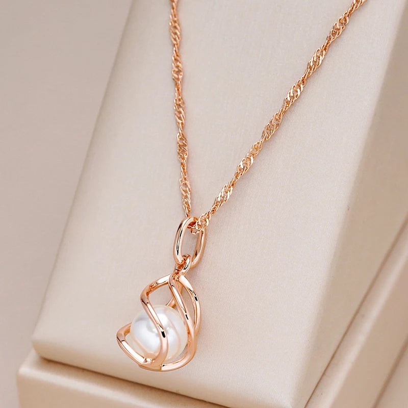 Rose Gold Geometric Hollow Necklace