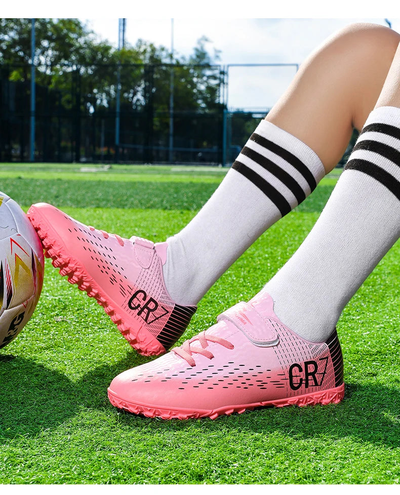 Kids’ Soccer Cleats – Hook & Loop Football Shoes