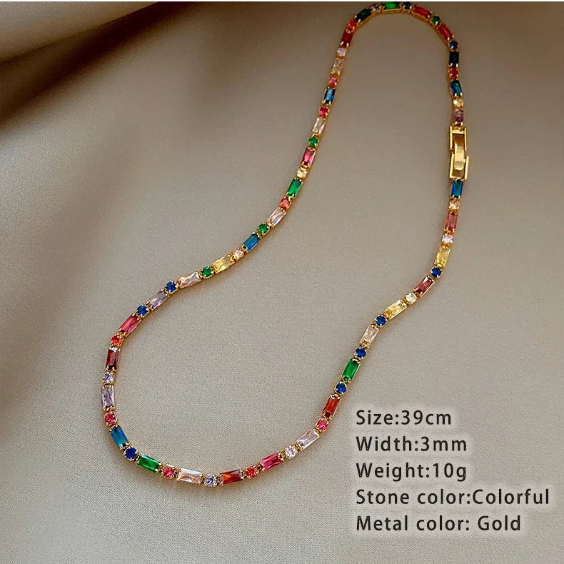 Colorful Zircon Sets Necklace