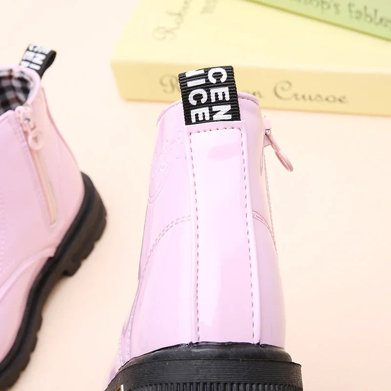 Girls’ PU Leather Winter Boots