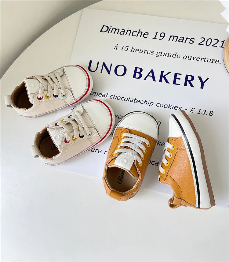 Baby Spring/Autumn Leather Sneakers  – Soft Sole Toddler Shoes